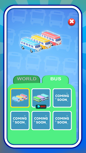 Bus Wait Sim route selection screen with several bus sets